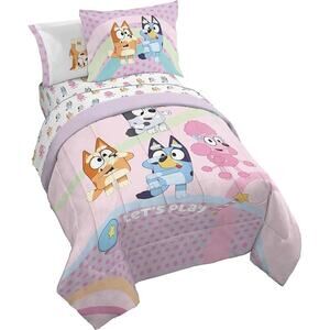 NEW Bluey Bingo 7 Piece Full Double  Size Bedding Comforter Set  Sheets Shams